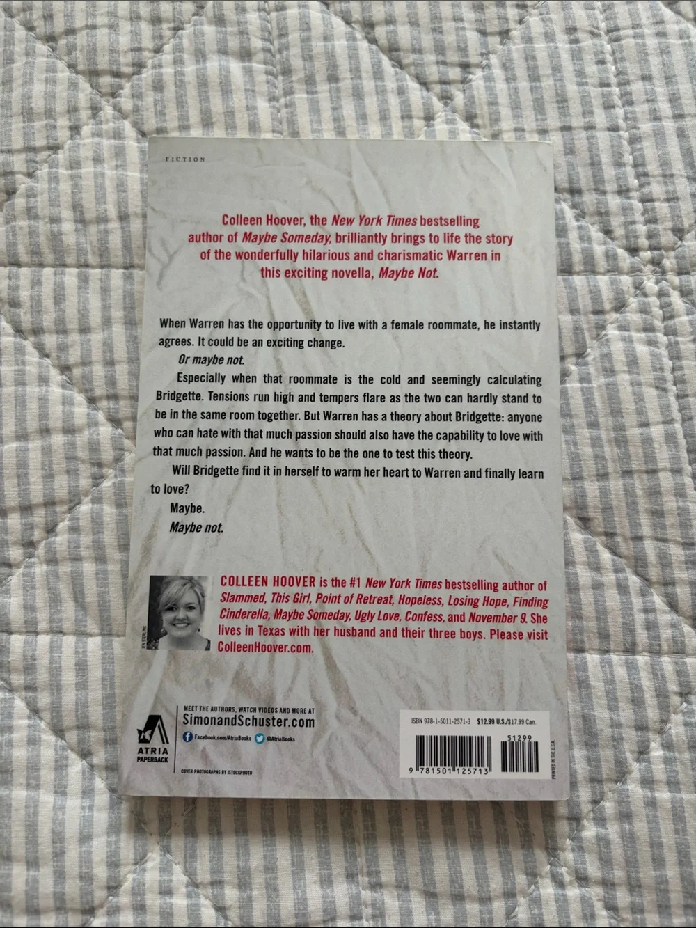 Colleen Hoover paperback coffee